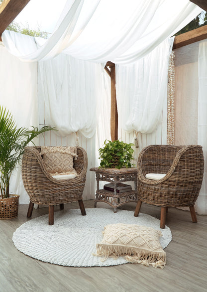 Rattan armchair Eggina Arm – boho furniture handcrafted in Bali by BaliSouk
