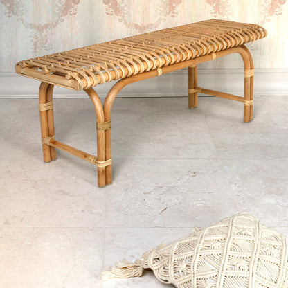 Rattan bench – Minen – boho furniture handmade in Bali by BaliSouk