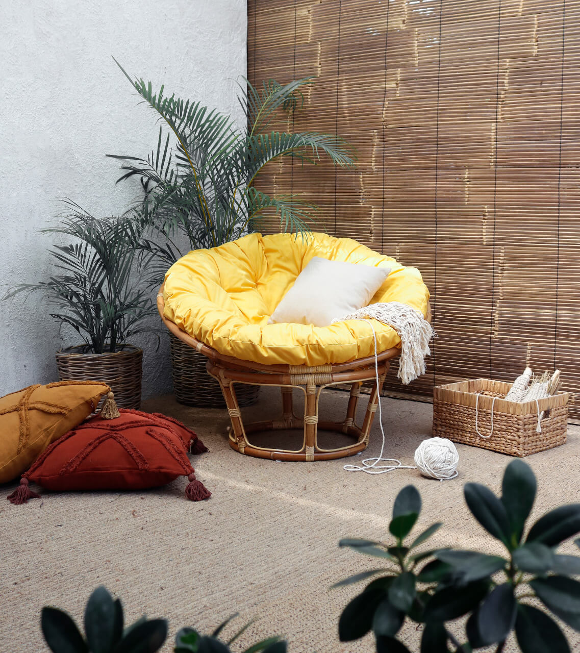 Bali Furniture – Papasan Stool With Cushion