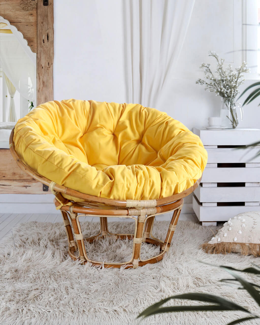 Papasan Stool With Cushion