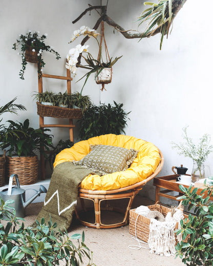 Bali Furniture – Papasan Stool With Cushion – The Papasan Stool With Cushion adds dept