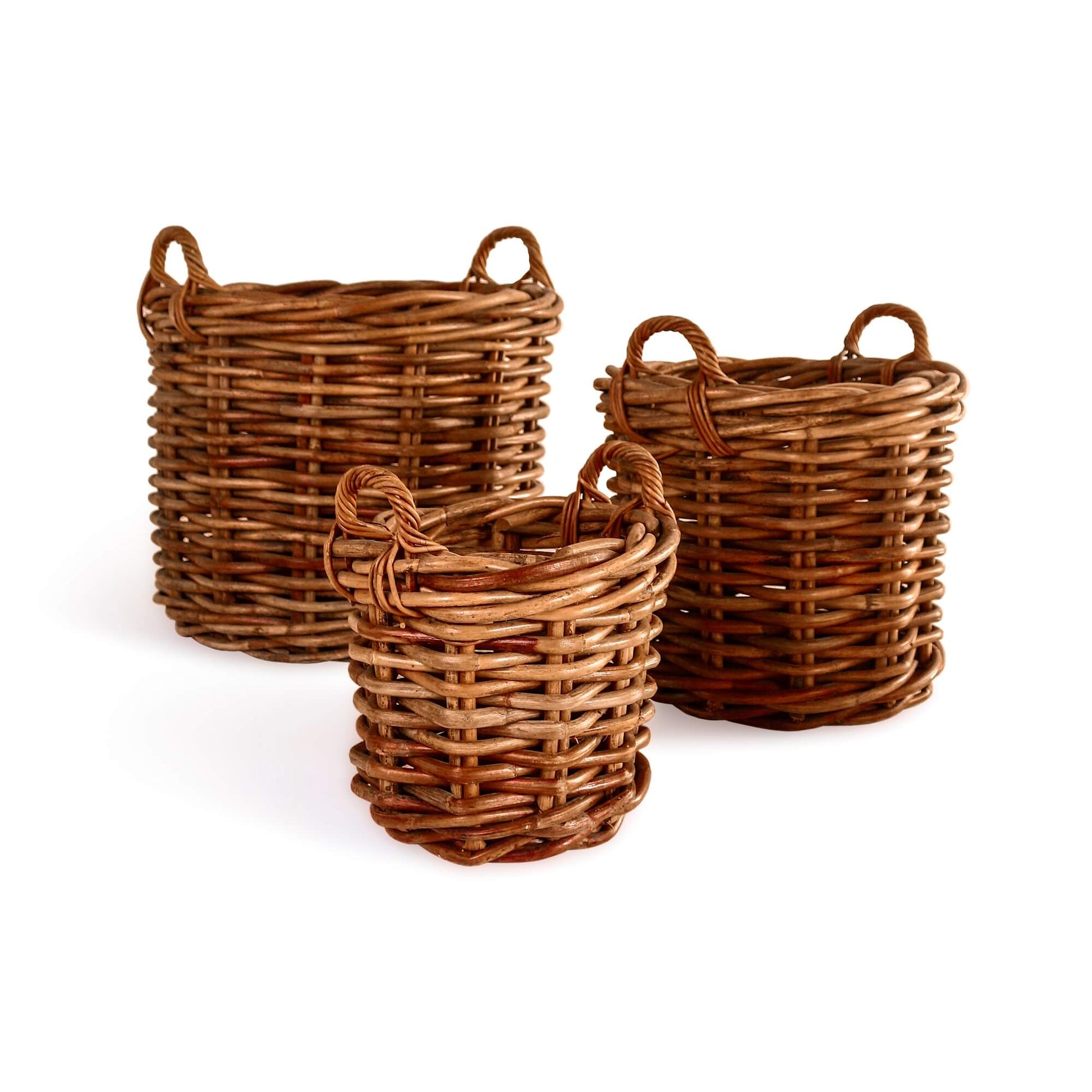 Saint Tropez Round Basket Set Of Three With Handle