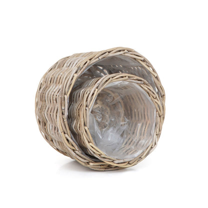 Linda Round Basket Set Of Two With Plastic