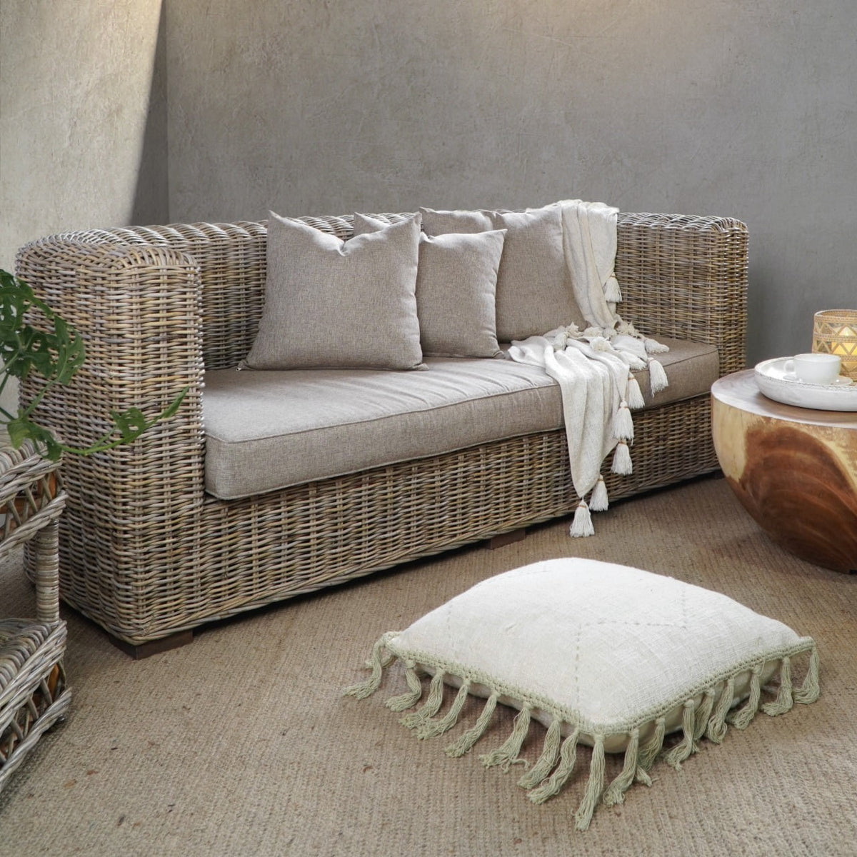 St. Moreno Sofa Two Seater With Cushion 10 Cm And 2 Pillows 50*50