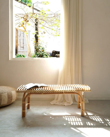 Bali Furniture – Minen Rattan Bench – The Minen Rattan Bench brings warmth, te
