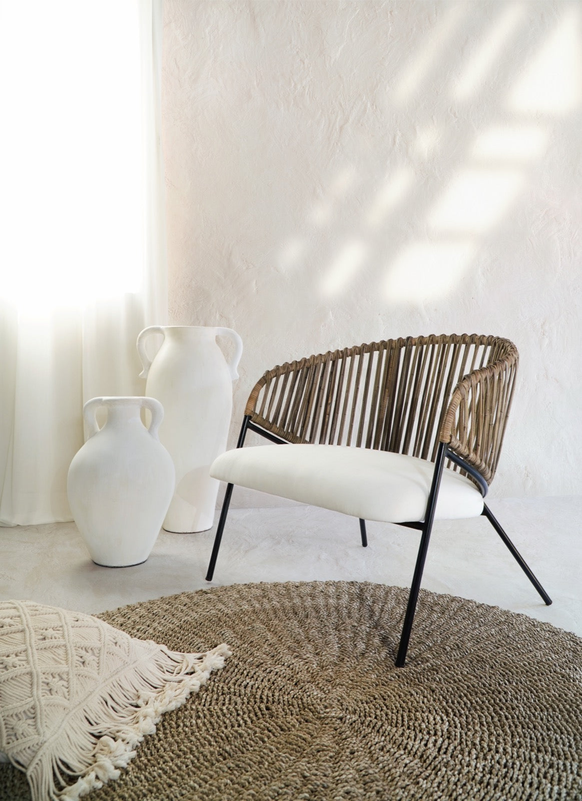 Calypso Armchair With Atbm White Cushion Seat