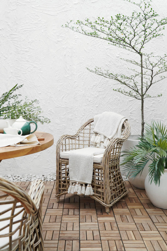 Bali Furniture – Piraus Armchair With Natural Cushion Seat – The Piraus Armchair With Natural Cushion