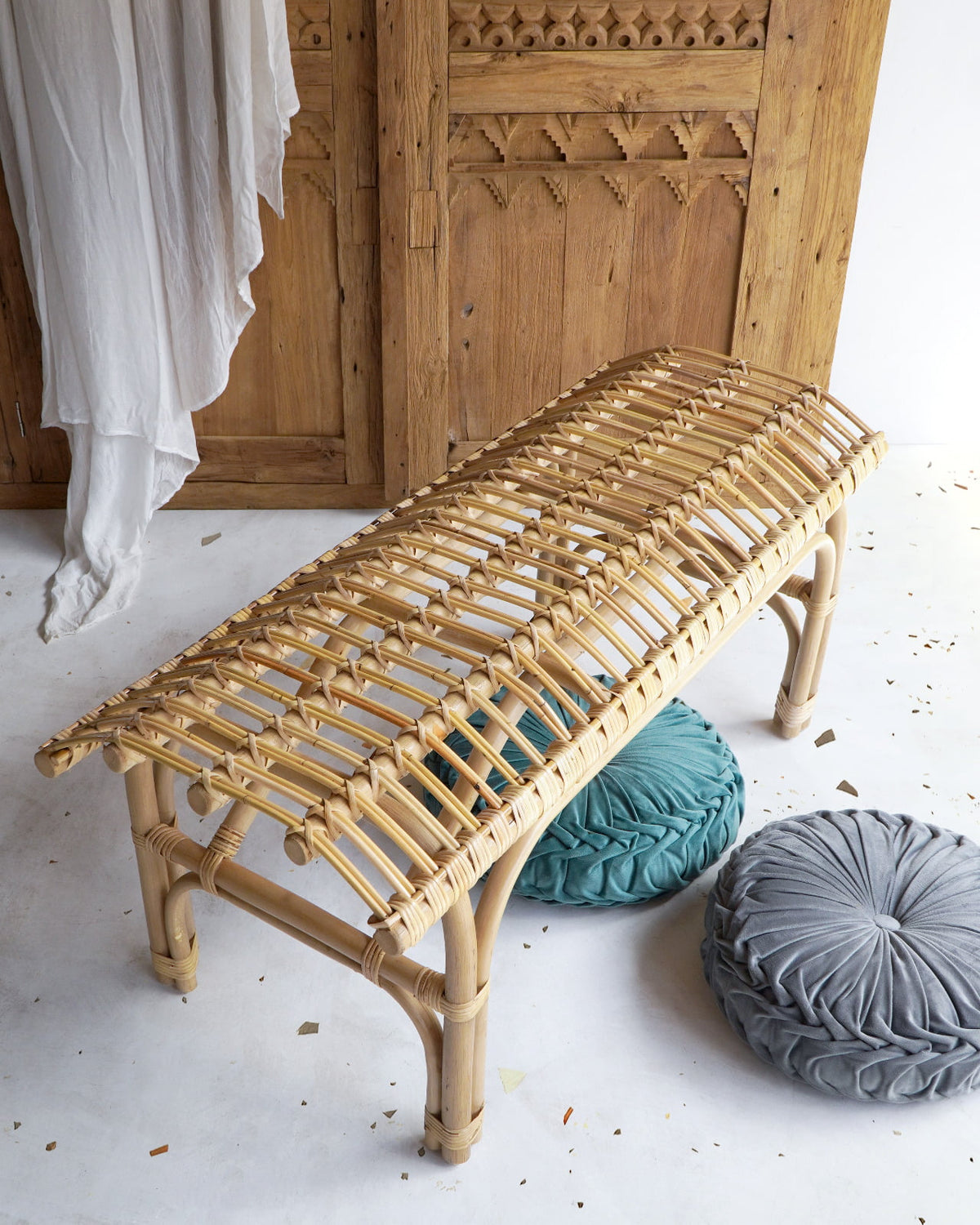 The Minen bench – natural materials, boho furniture handmade in Bali