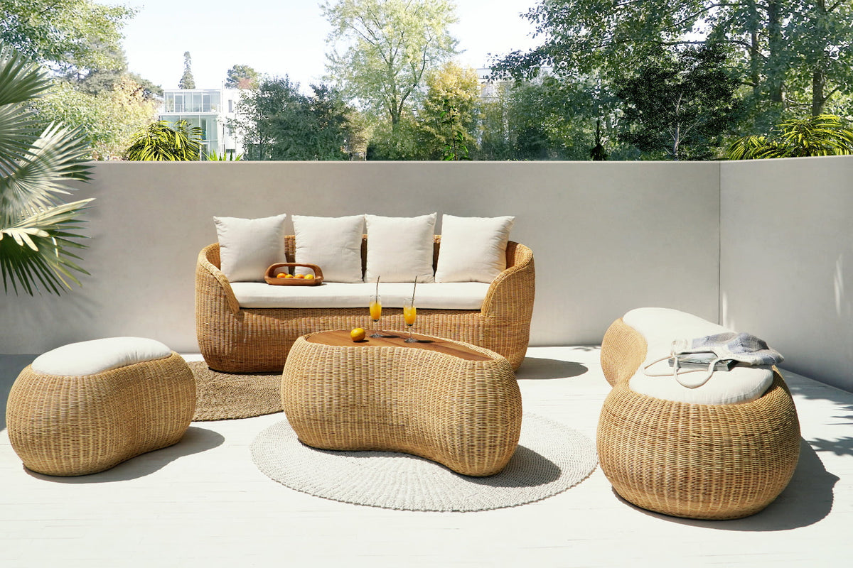 Rattan coffee table – Harrington – boho furniture handmade in Bali by BaliSouk