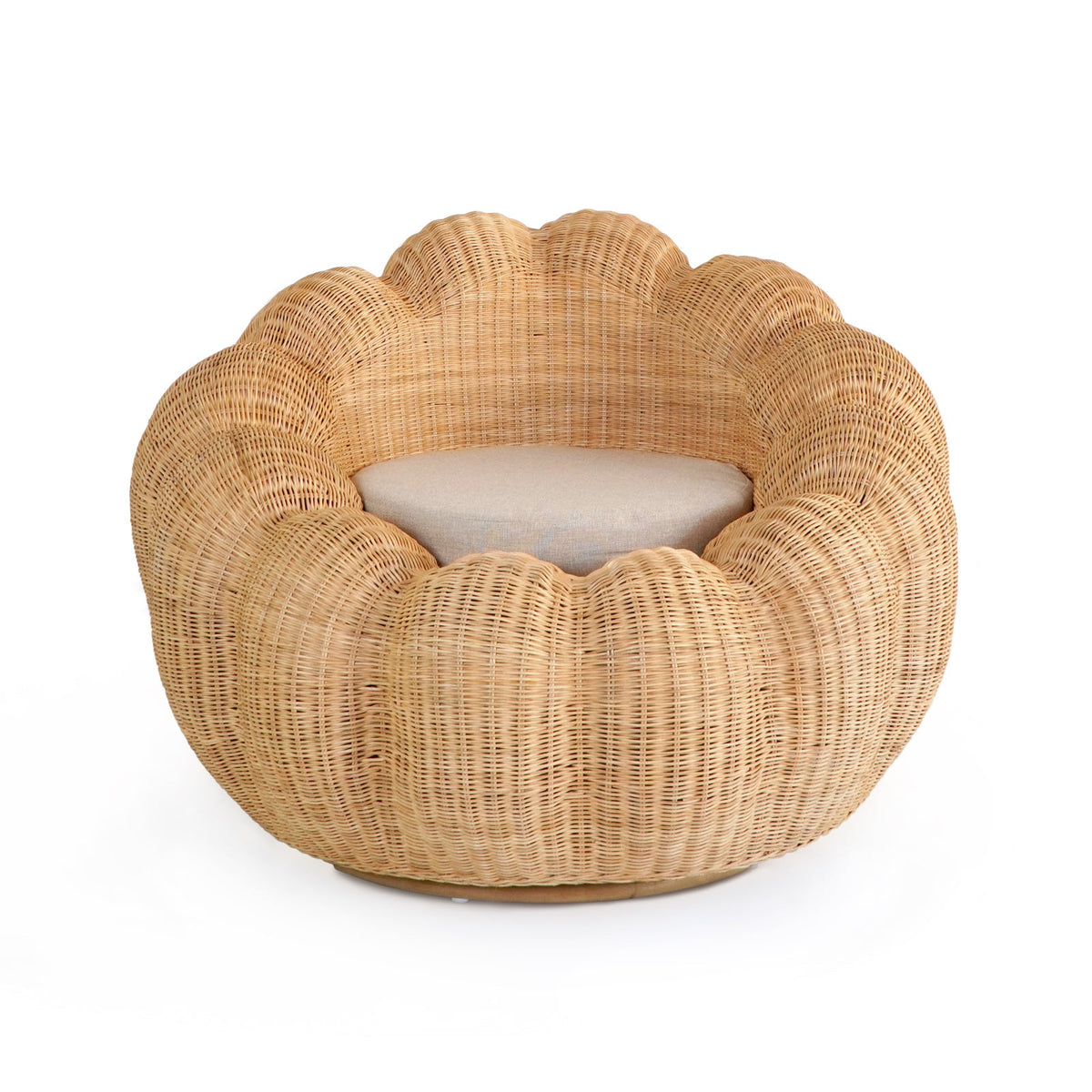 Magnolia swivel chair, boho furniture handmade by Balinese artisans