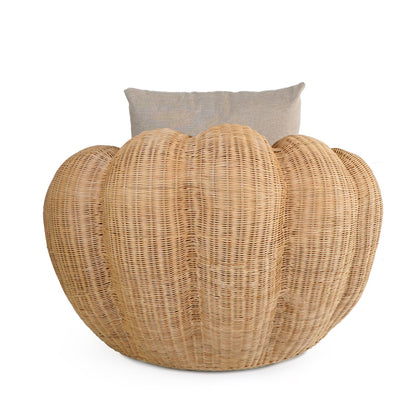 Magnolia swivel chair in natural materials – boho furniture by BaliSouk