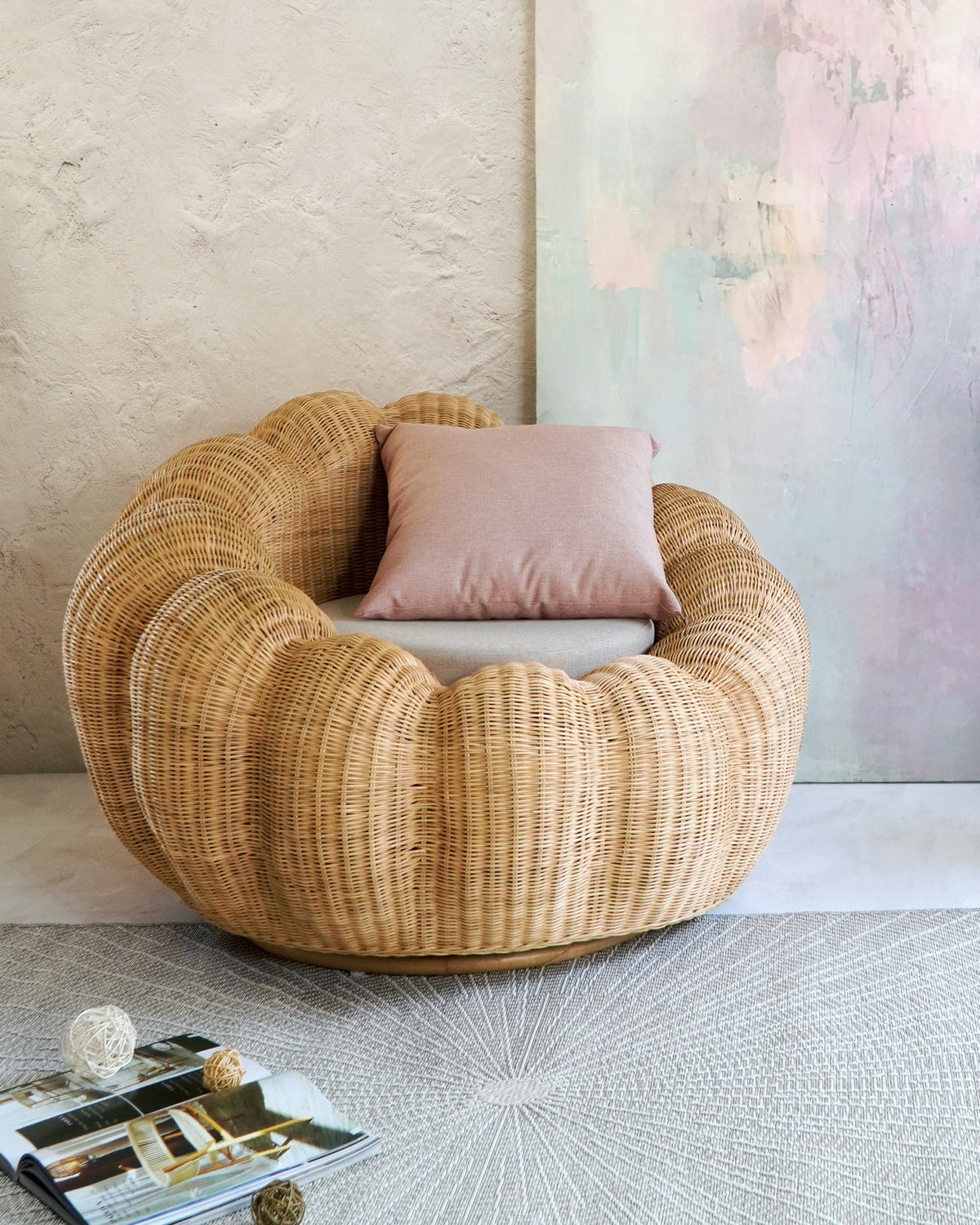 Magnolia swivel chair by BaliSouk – boho furniture made in Bali