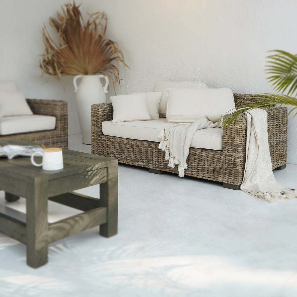 Rattan living set – Capucine, natural natural materials in boho style
