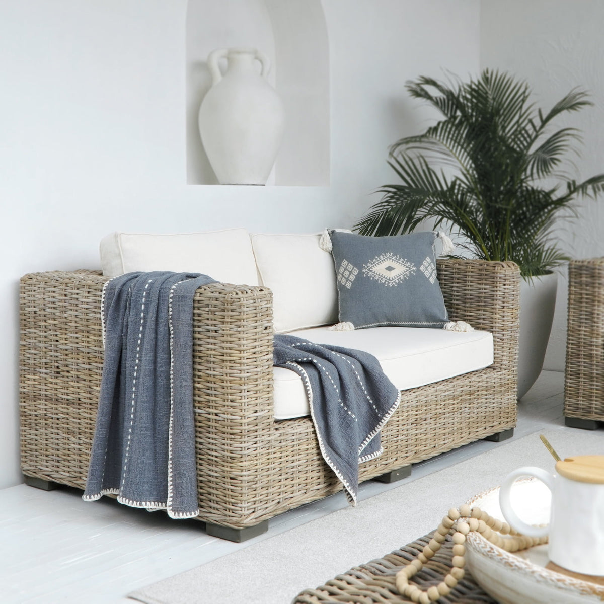 Mahogany living set – Delphine, natural natural materials in boho style