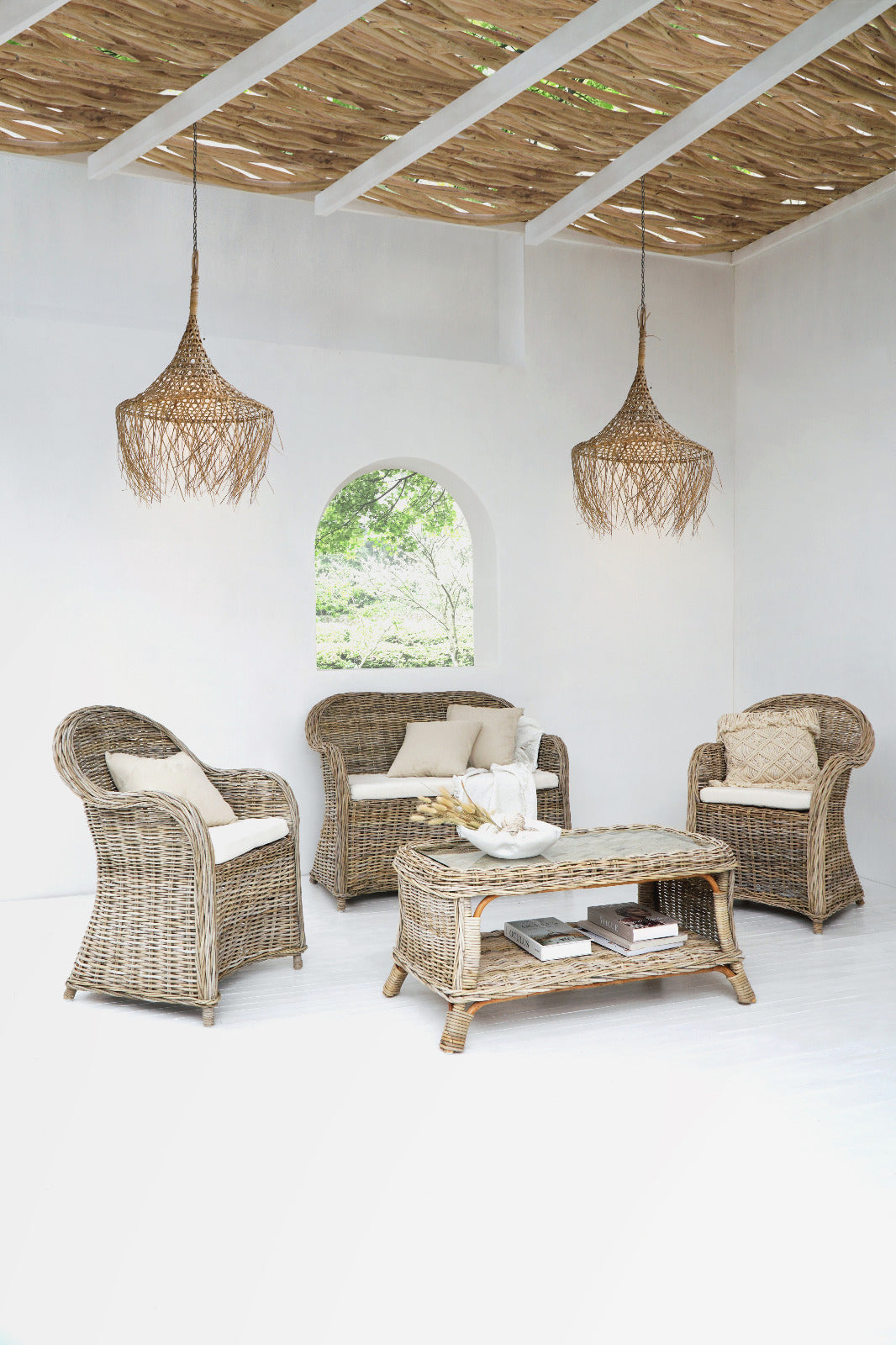 Elodie living set in natural materials – handmade boho furniture from Bali