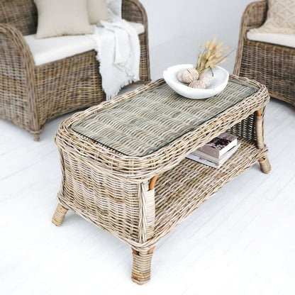 Rattan living set – Elodie, natural natural materials in boho style