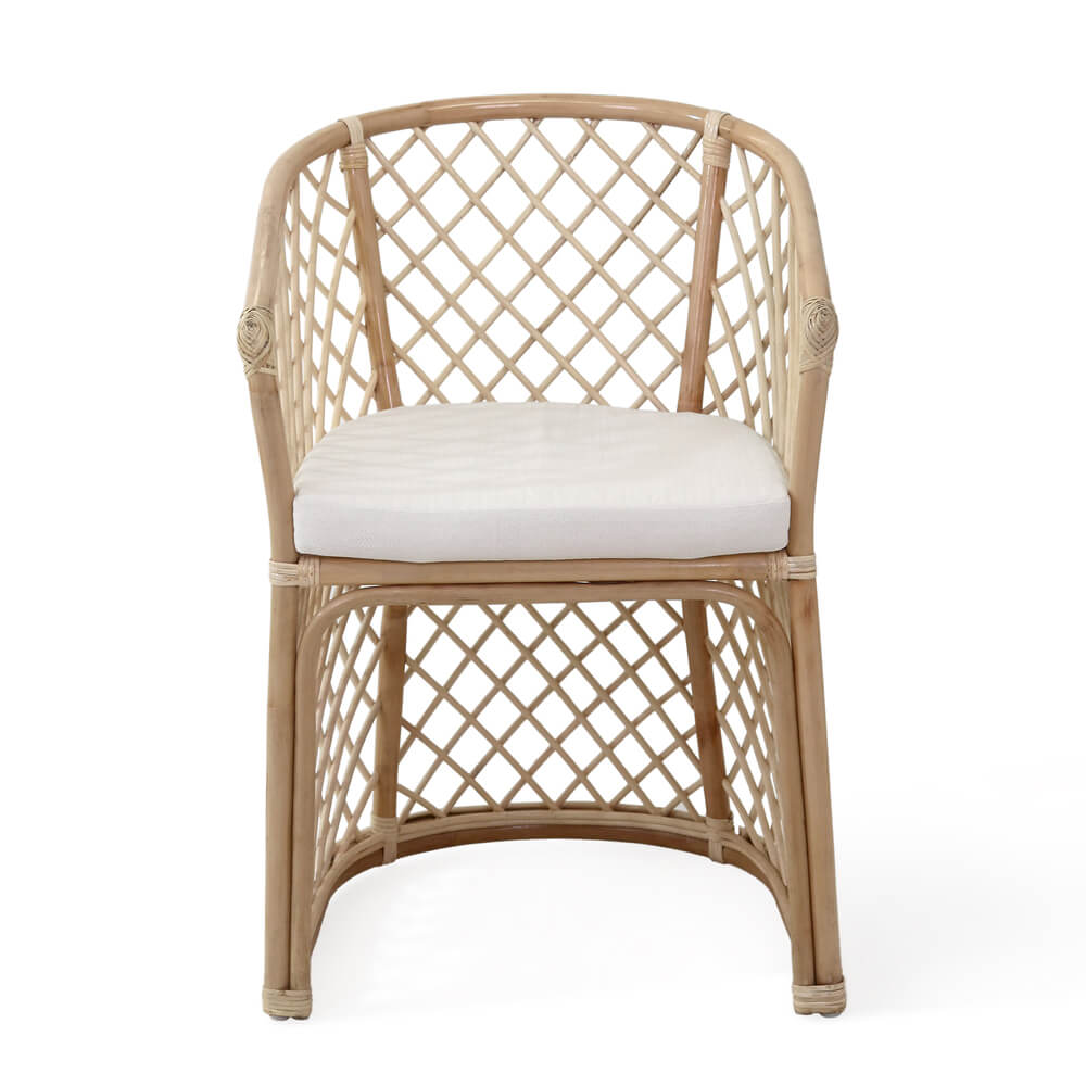 Bali Furniture – Blossom Armchair With White Seat Cushion