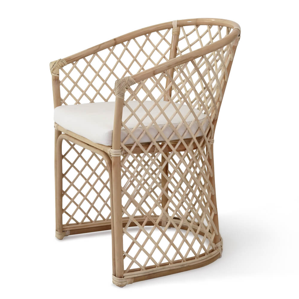 Bali Furniture – Blossom Armchair With White Seat Cushion