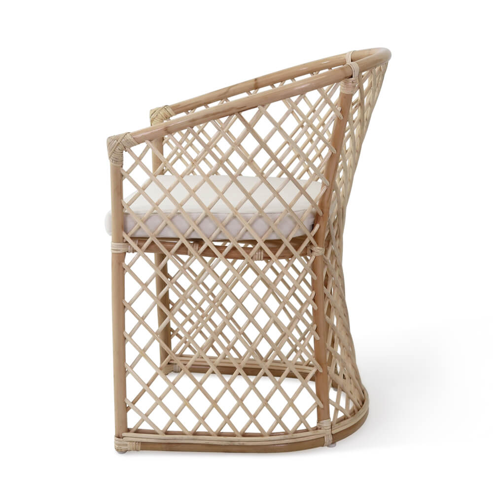 Bali Furniture – Blossom Armchair With White Seat Cushion