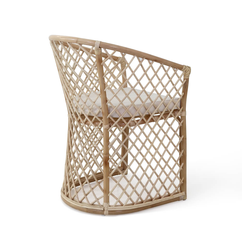 Bali Furniture – Blossom Armchair With White Seat Cushion