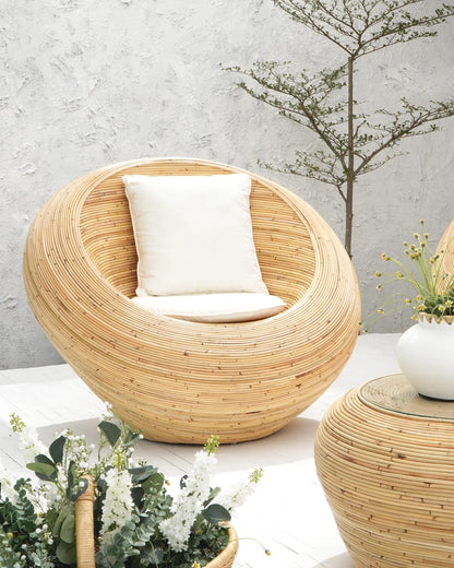 Rattan living set – Egg, natural natural materials in boho style
