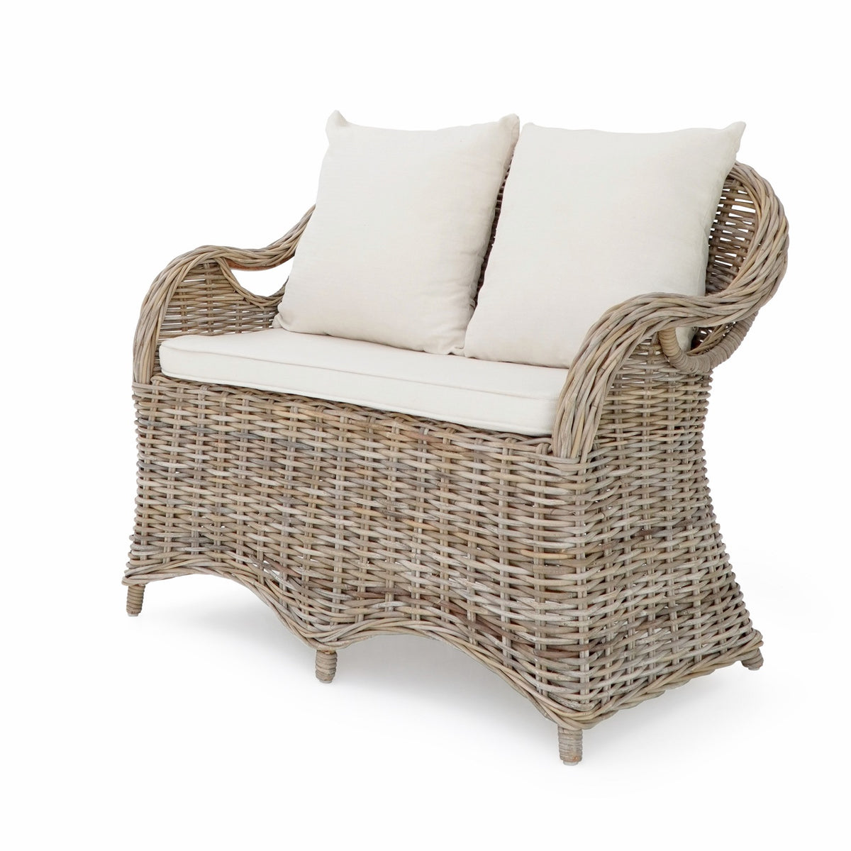 Rattan loveseat – Athena Love Seat, natural natural materials in boho style