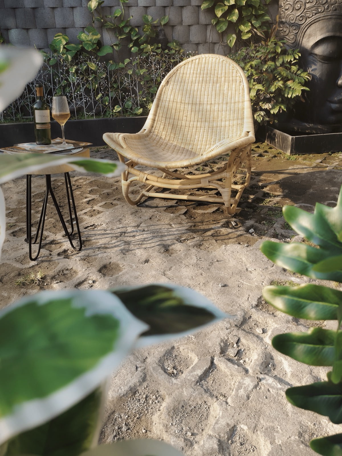 Rattan lounge chair – Belladonna, natural natural materials in boho style