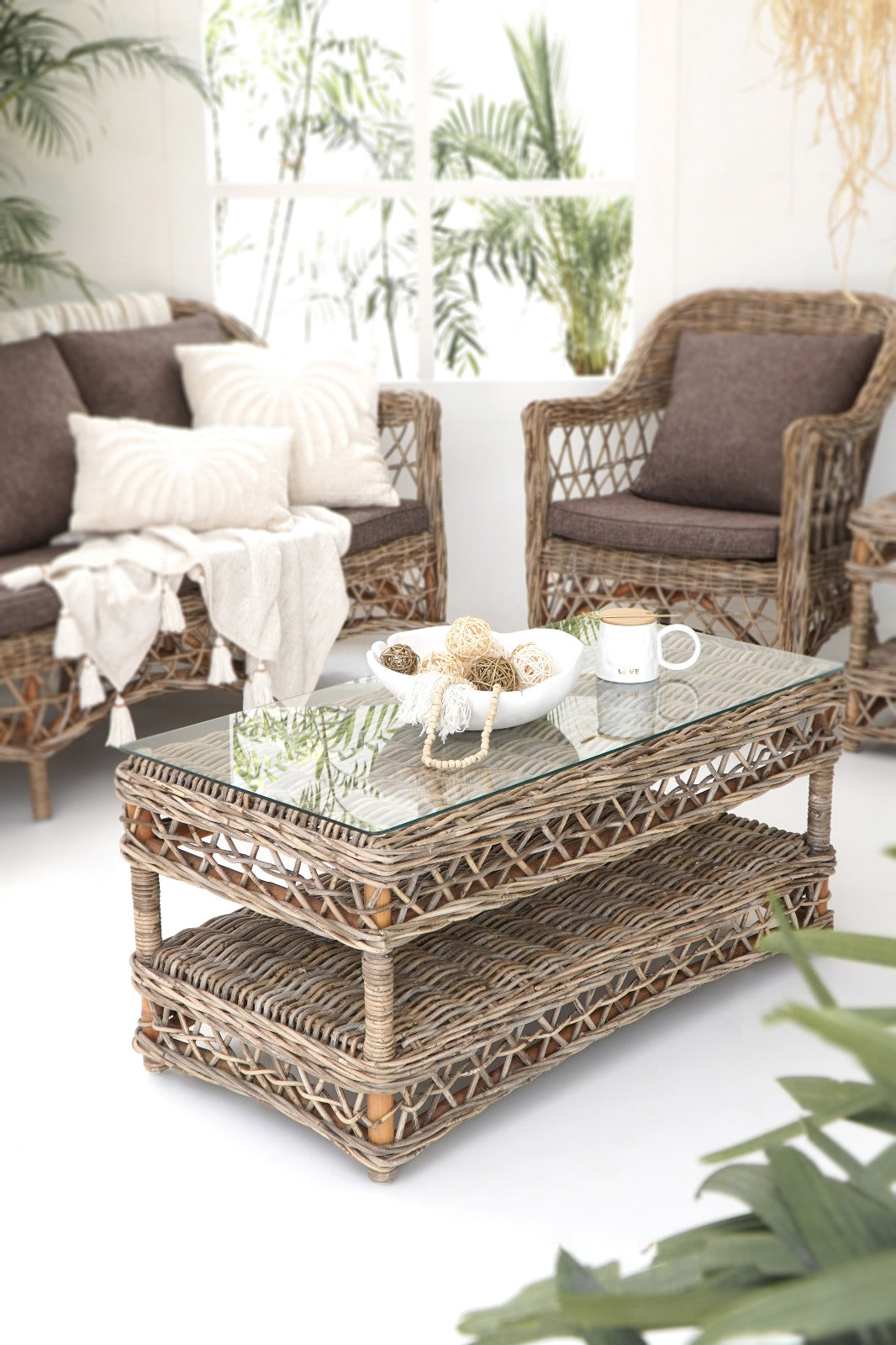 Rattan living set Paralla – boho furniture, handwoven and handmade in Bali