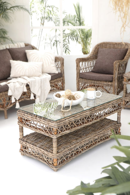 Rattan living set Paralla – boho furniture, handwoven and handmade in Bali