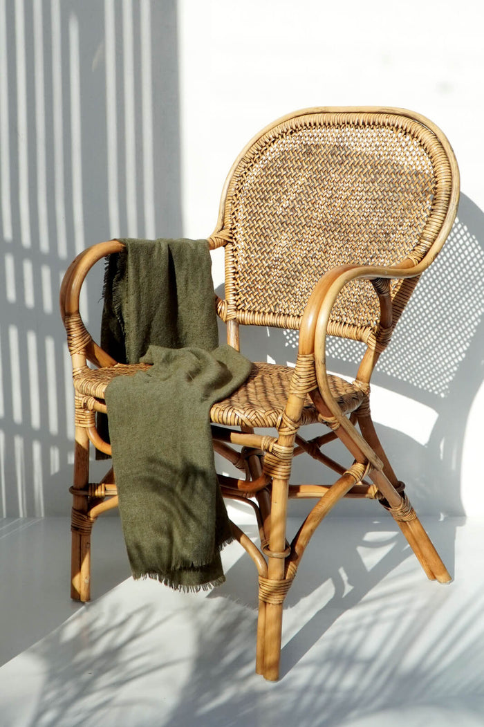Boho brown rattan armchair New Bali without cushion, set of 2, crafted by hand in Bali