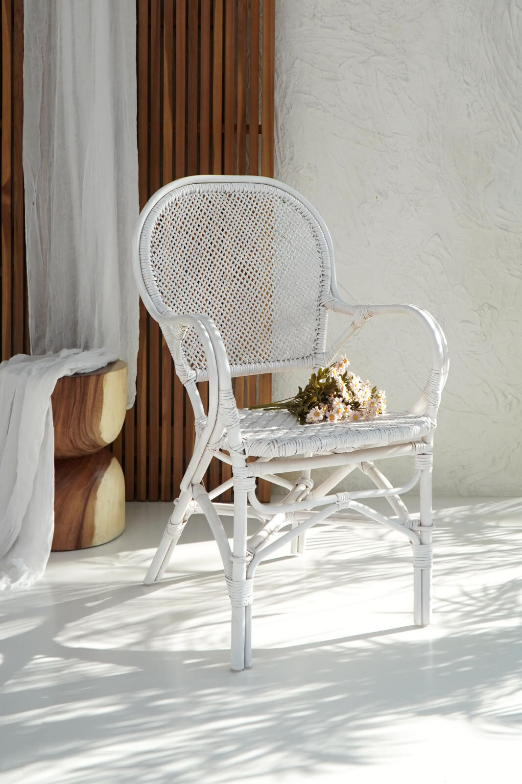 New Bali Armchair Without Cushion White – Set of 2