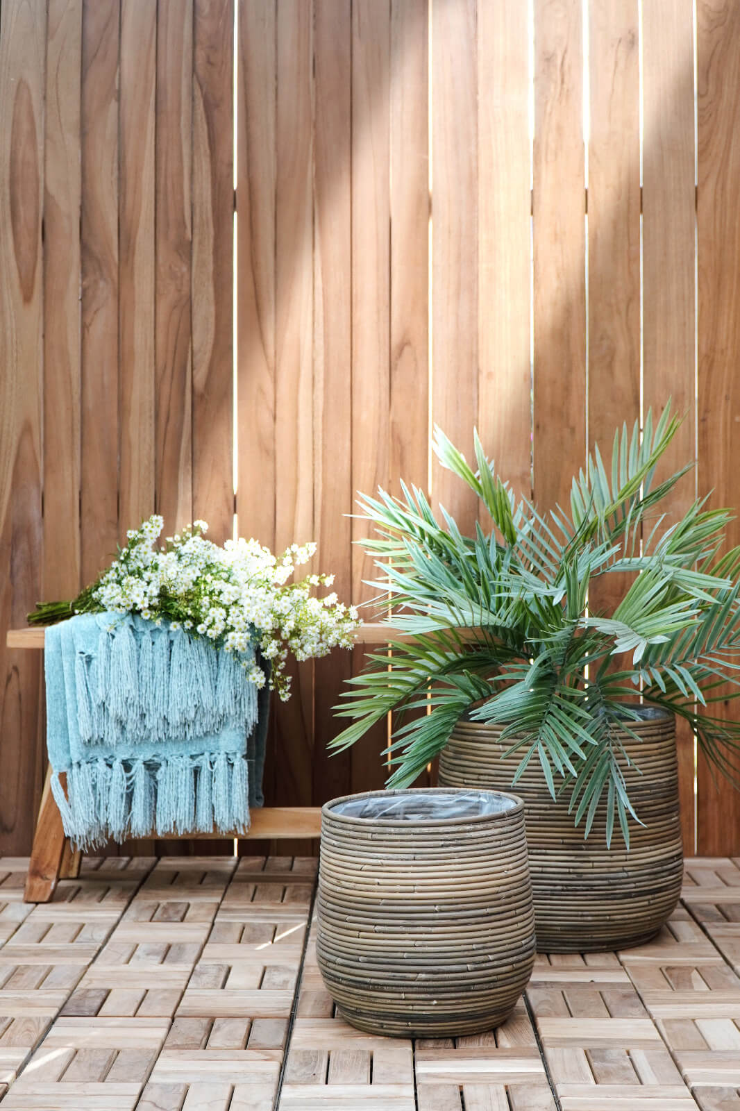Sahira Round Basket Set With Plastic