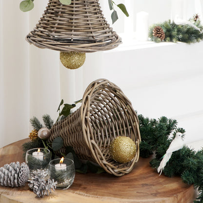 Rattan Christmas decoration – Bell, natural natural materials in boho style