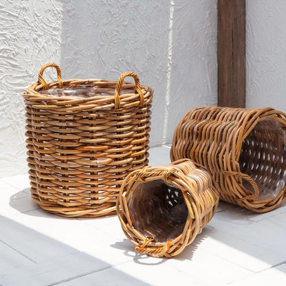 Leather basket – Saint Tropez, natural natural materials in boho style
