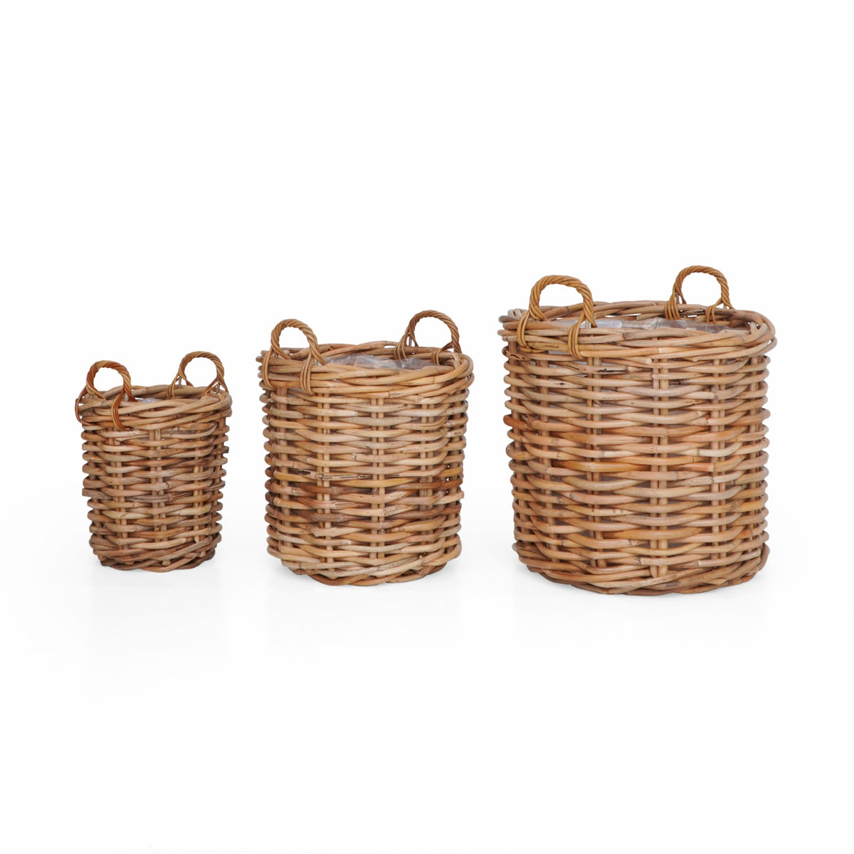 Leather basket Saint Tropez – boho decor, handwoven and handmade in Bali