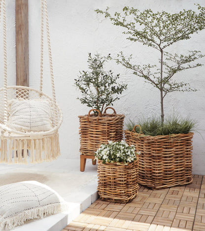 Saint Tropez basket, boho decor handmade by Balinese artisans