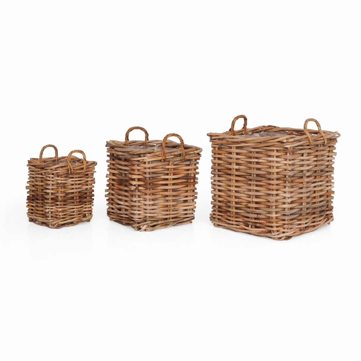 Leather basket Saint Tropez – boho decor, handwoven and handmade in Bali