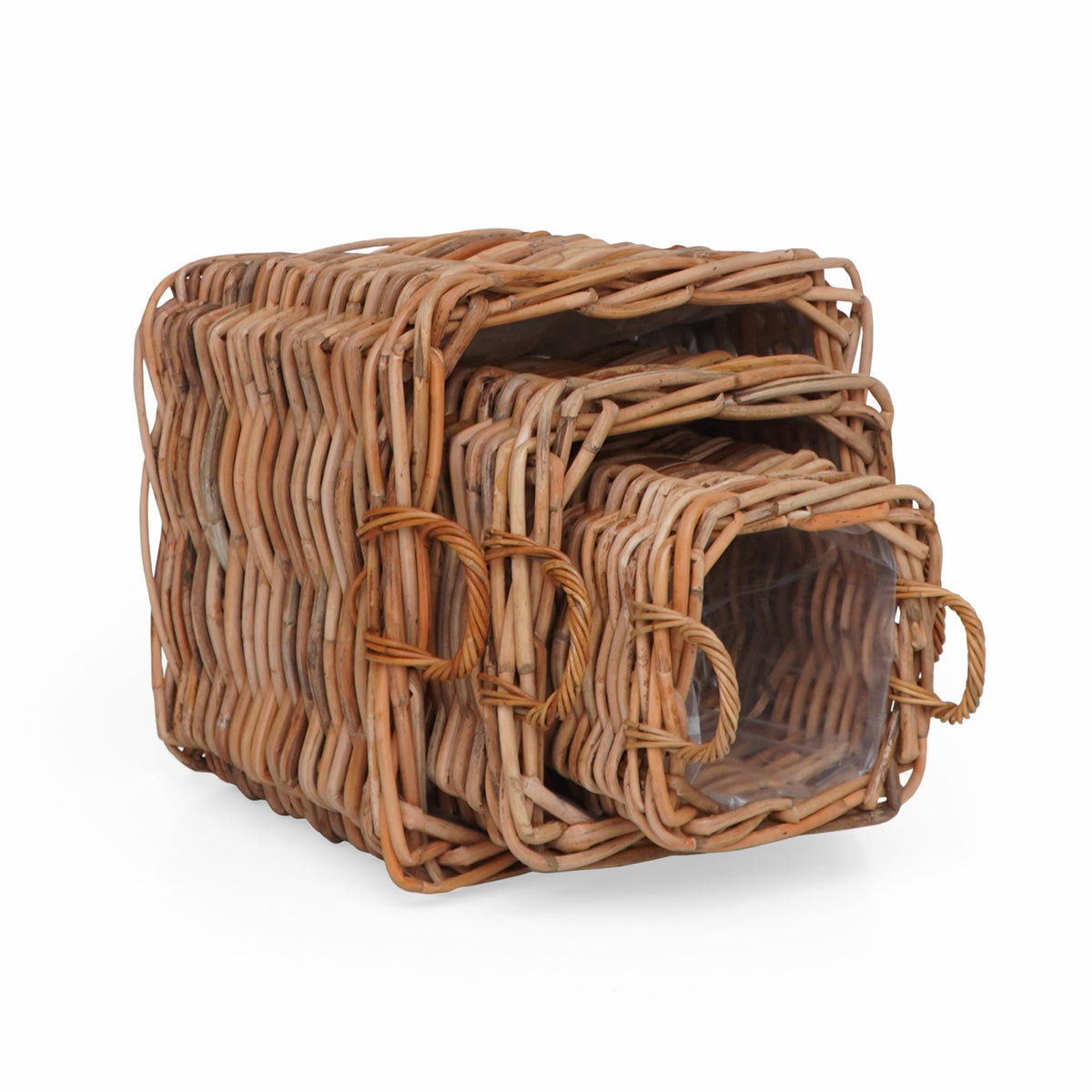 Leather basket – Saint Tropez, natural natural materials in boho style