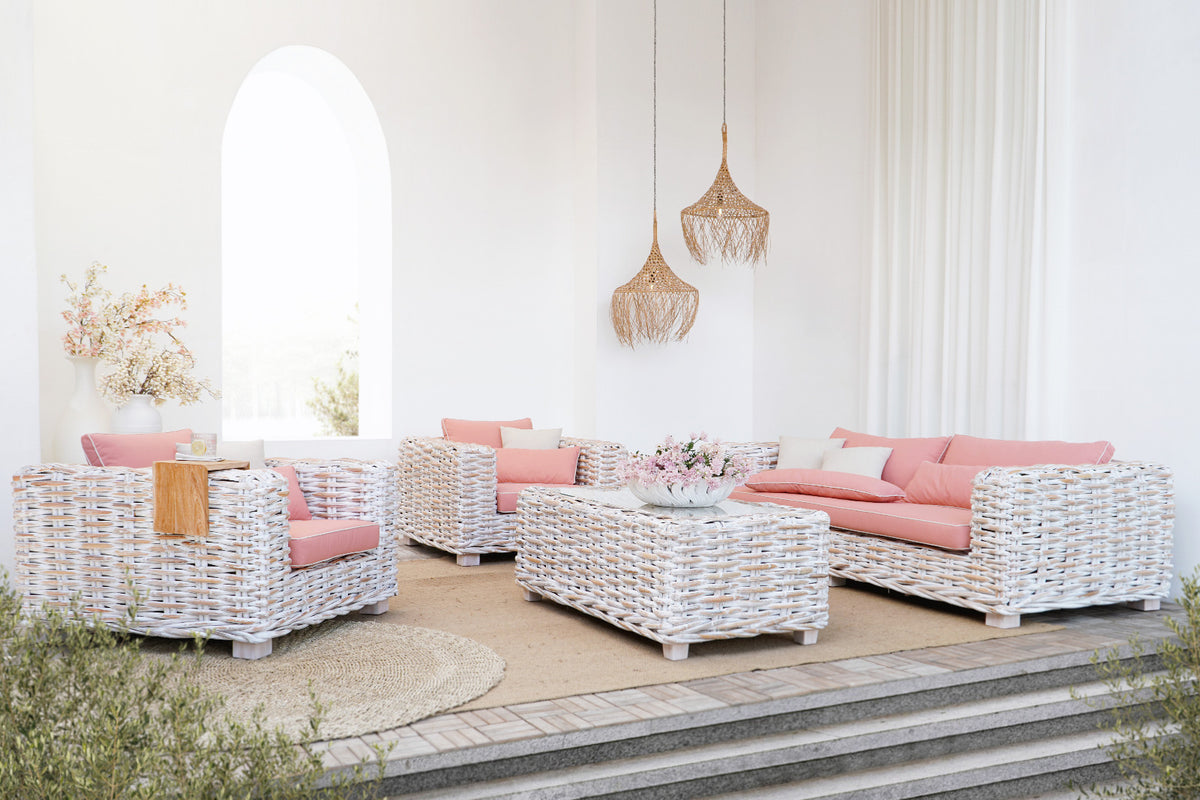 Saint Tropez Set Of Four With Cushion And Tempered Glass Top
