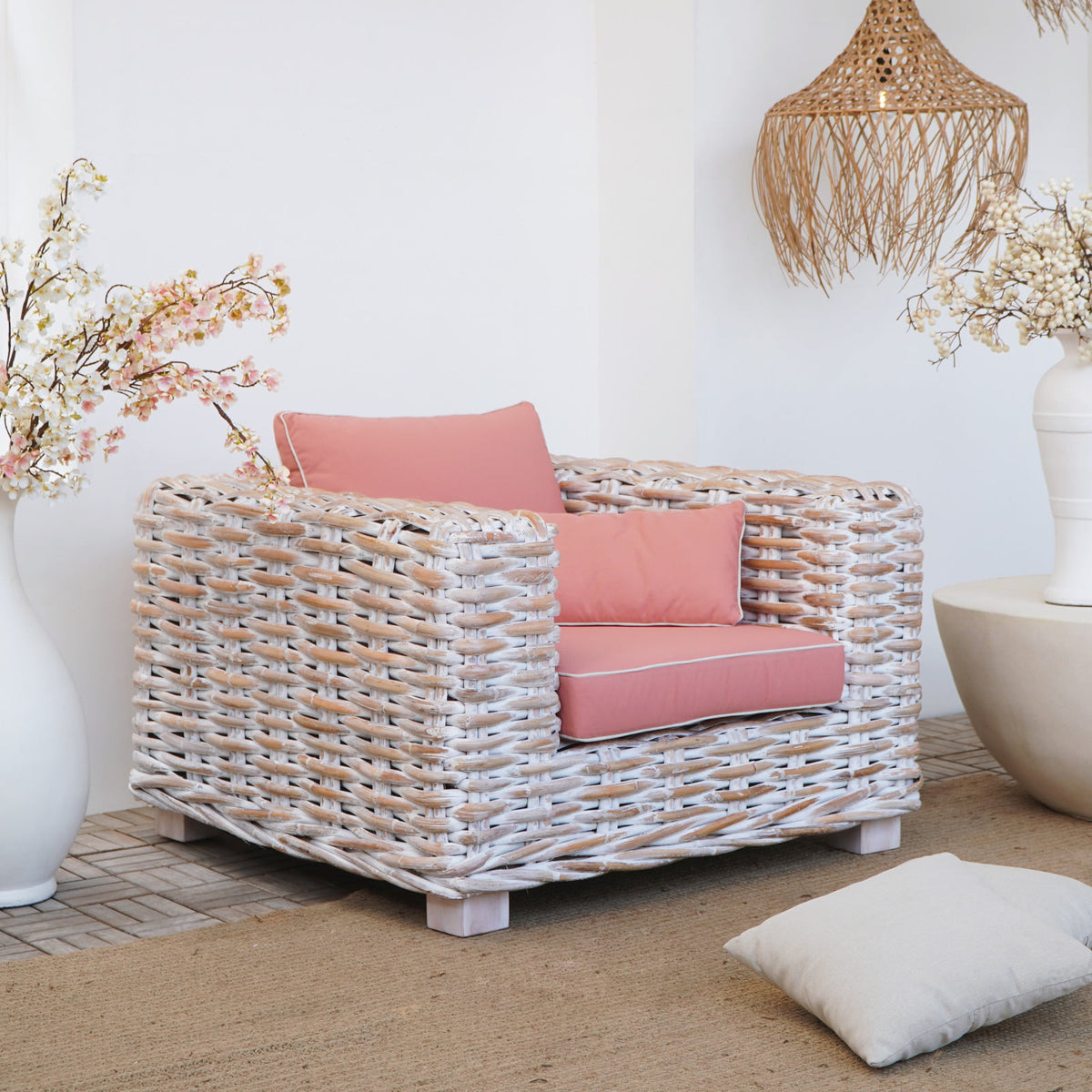 Handcrafted rattan living set – Saint Tropez, boho furniture from BaliSouk