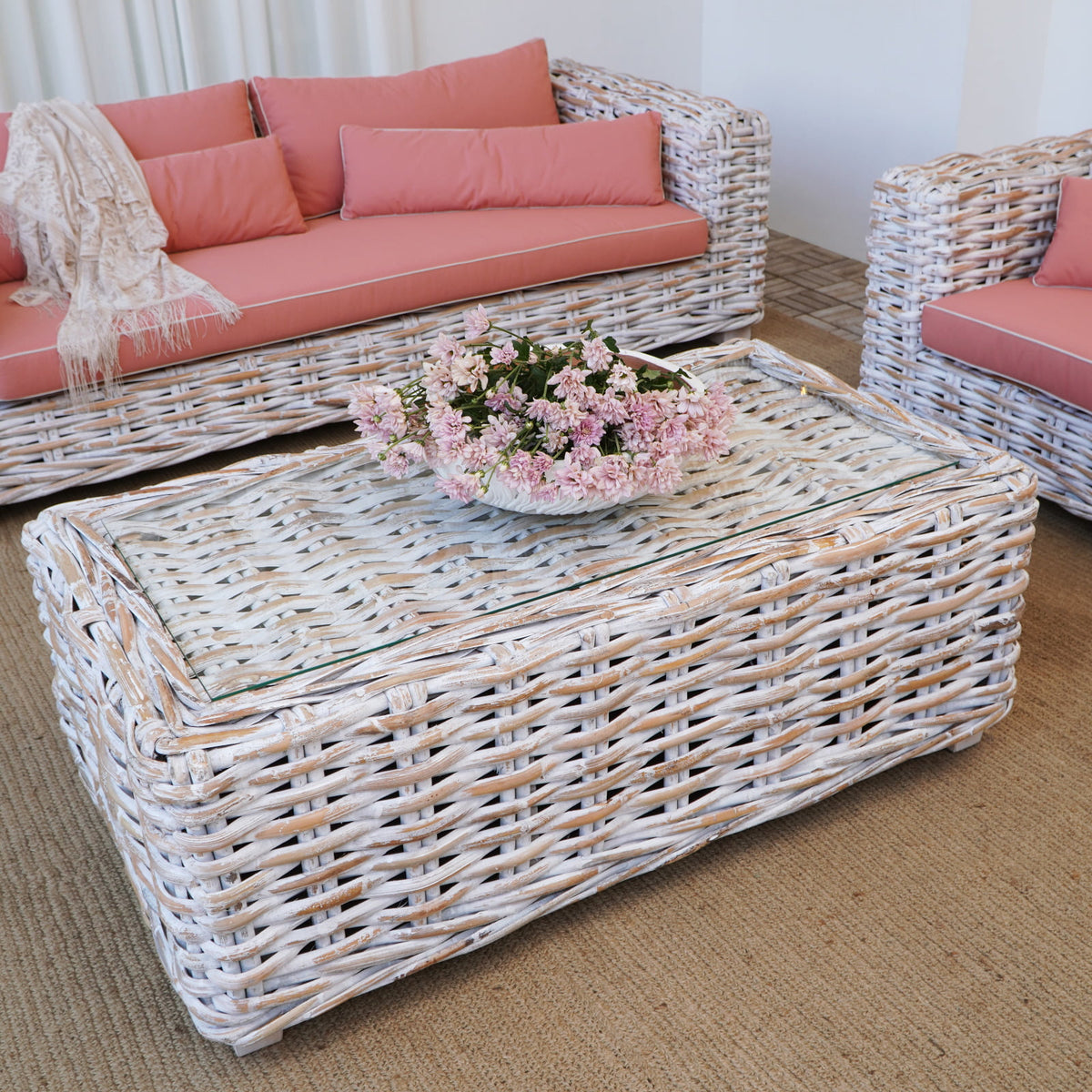 Saint Tropez living set, boho furniture handmade by Balinese artisans