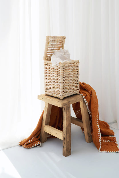 Rattan laundry basket – Luna – boho decor handmade in Bali by BaliSouk