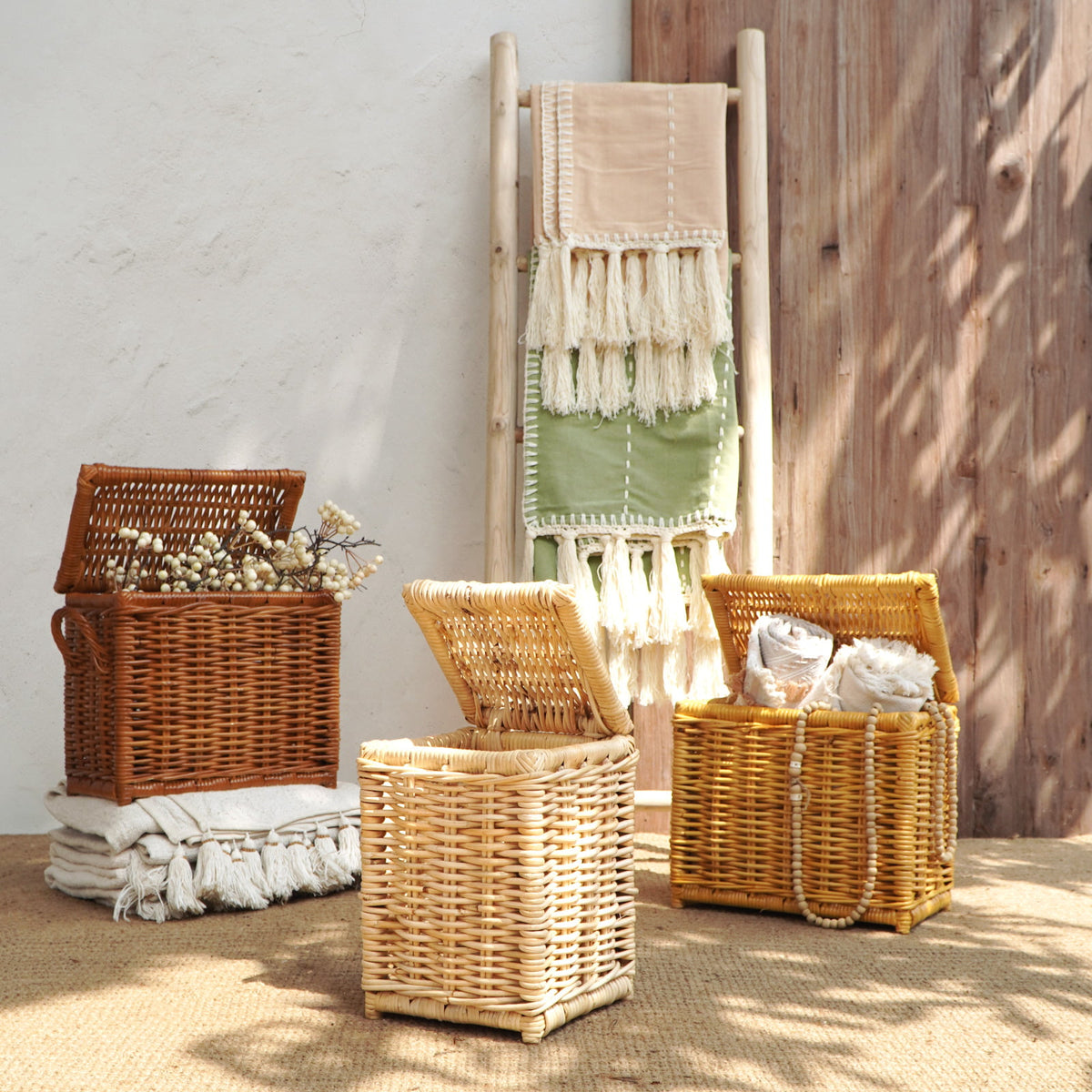 Luna laundry basket by BaliSouk – boho decor made in Bali