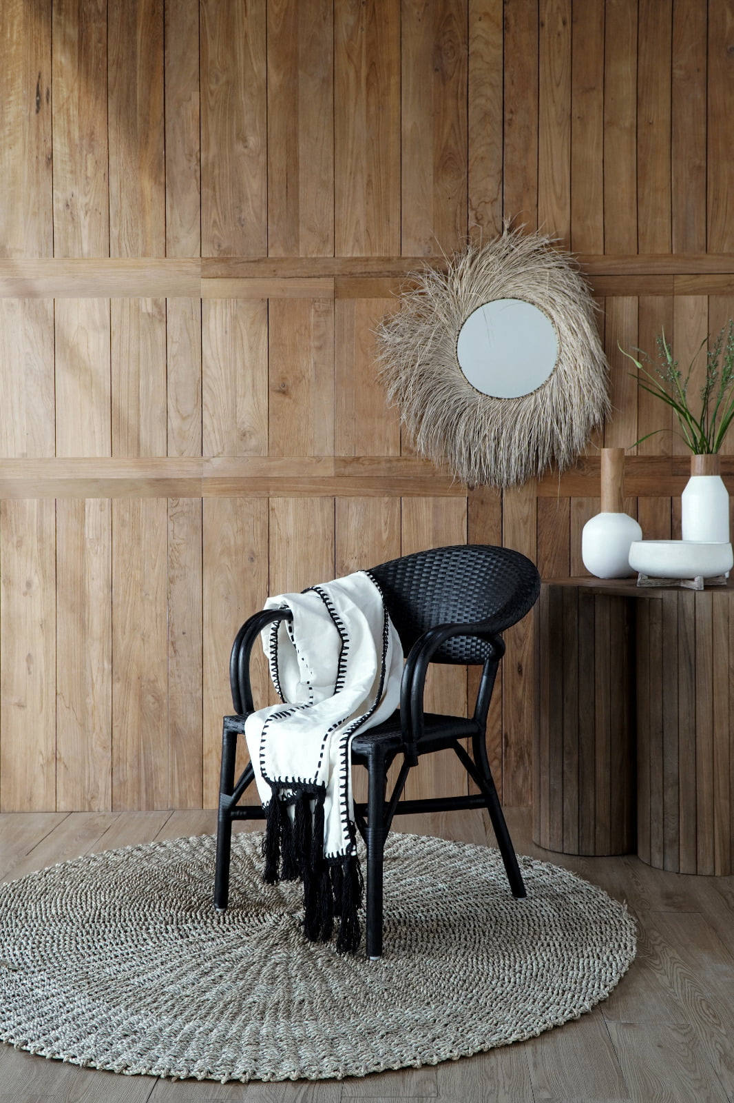 The Korinos armchair – natural materials, boho furniture handmade in Bali