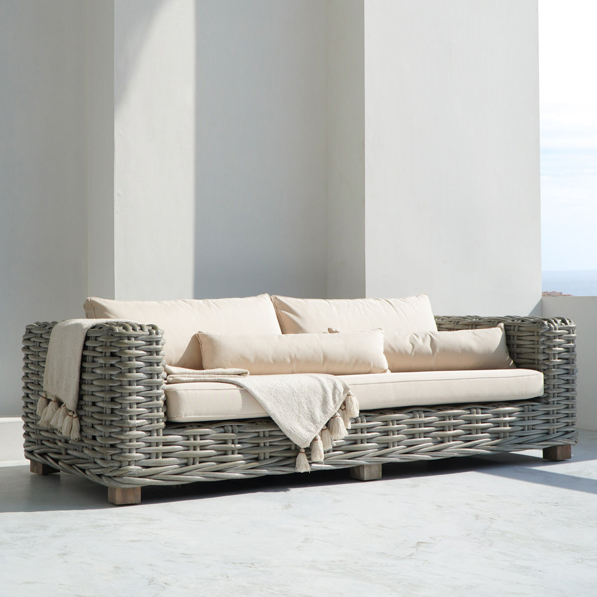 Saint Tropez living set, boho furniture handmade by Balinese artisans