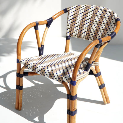 Leather bistro chair Stockholm – boho furniture, handwoven and handmade in Bali