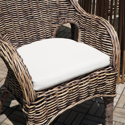 Kalamata Stackable Armchair With White Seat Cushion