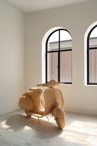 rattan decor Vespa – boho decor handcrafted in Bali by BaliSouk