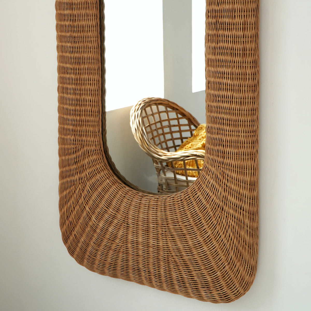 rattan mirror Melina – boho decor handcrafted in Bali by BaliSouk (view 2)