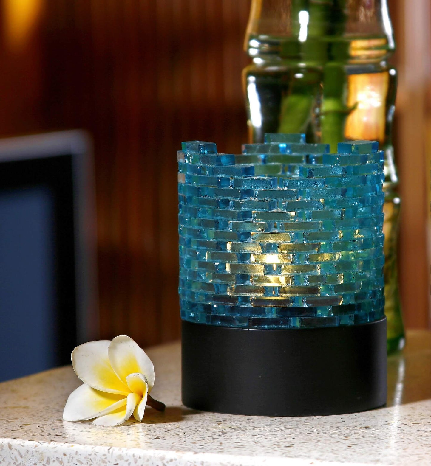 Glass Chips Candle Holder